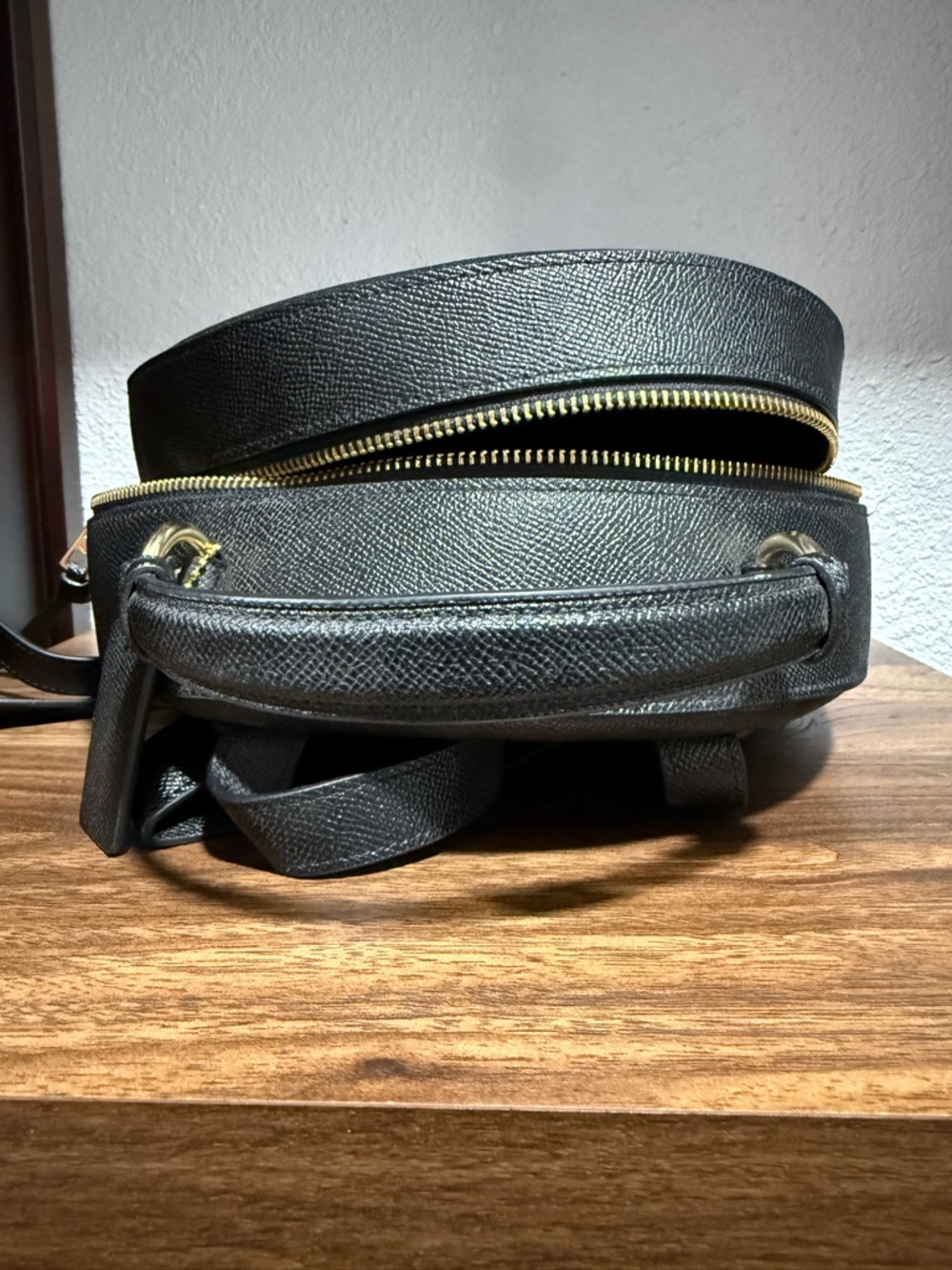Coach Black Leather Mini Backpack with Gold Accents - Picture 6 of 6
